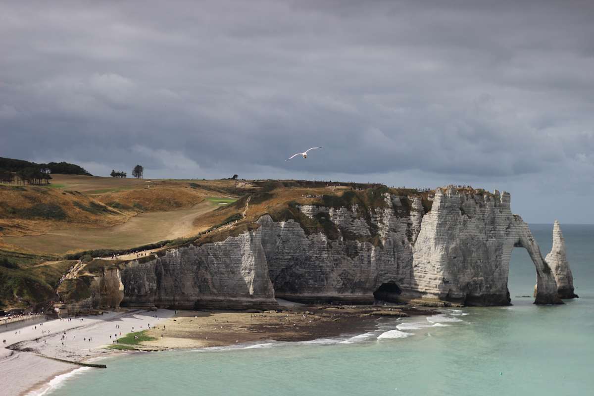 Dramatic cliffs of coastal Normandy, France